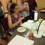 Deb demonstrates mixing colors from a limited palette. Potter 03